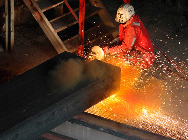 Stahlarbeiter im Voestalpine-Werk Donawitz